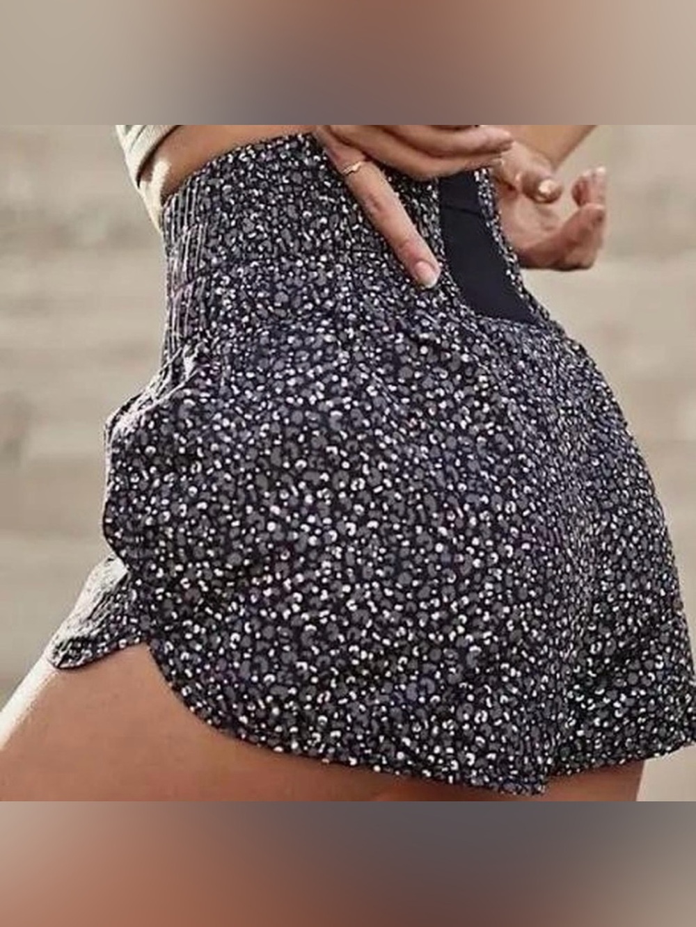 FP Movement by Free People Black Smocked Athletic Shorts
